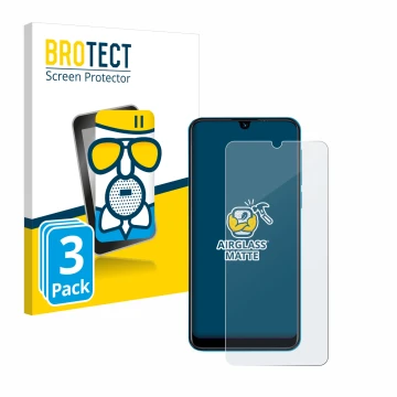 Parte frontal de un envase de producto con el logotipo de la marca BROTECT. Al lado se muestra el dispositivo Beafon M6 con su