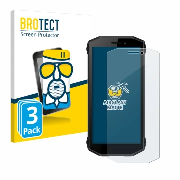 Parte frontal de un envase de producto con el logotipo de la marca BROTECT. Al lado se muestra el dispositivo Evolveo Strongph