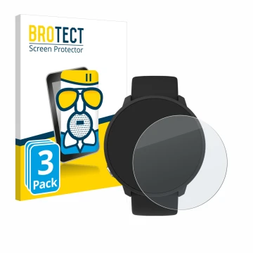 Parte frontal de un envase de producto con el logotipo de la marca BROTECT. Al lado se muestra el dispositivo Polar Unite con 