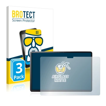 Parte frontal de un envase de producto con el logotipo de la marca BROTECT. Al lado se muestra el dispositivo Lenovo Tab P11 P