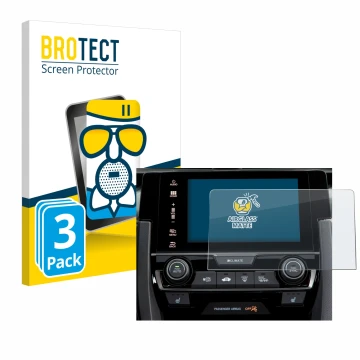 Parte frontal de un envase de producto con el logotipo de la marca BROTECT. Al lado se muestra el dispositivo Honda Civic 2020