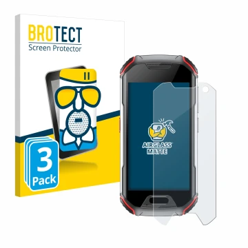 Parte frontal de un envase de producto con el logotipo de la marca BROTECT. Al lado se muestra el dispositivo Unihertz Atom L 