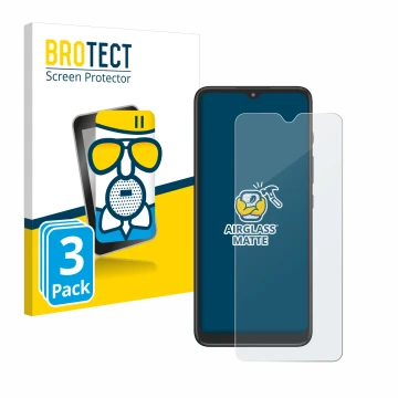 Parte frontal de un envase de producto con el logotipo de la marca BROTECT. Al lado se muestra el dispositivo Motorola Moto G5