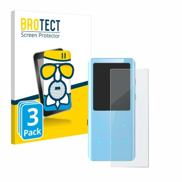 Parte frontal de un envase de producto con el logotipo de la marca BROTECT. Al lado se muestra el dispositivo AGPtek A19X con 