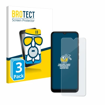 Parte frontal de un envase de producto con el logotipo de la marca BROTECT. Al lado se muestra el dispositivo Motorola Moto G2