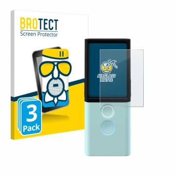 Parte frontal de un envase de producto con el logotipo de la marca BROTECT. Al lado se muestra el dispositivo Vasco Translator