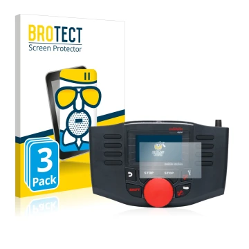 Parte frontal de un envase de producto con el logotipo de la marca BROTECT. Al lado se muestra el dispositivo Märklin Mobile S