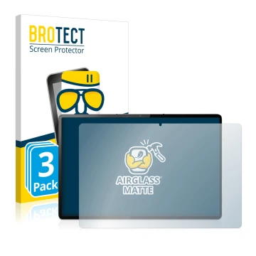 Parte frontal de un envase de producto con el logotipo de la marca BROTECT. Al lado se muestra el dispositivo Lenovo Tab P12 P
