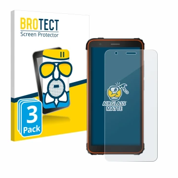 Parte frontal de un envase de producto con el logotipo de la marca BROTECT. Al lado se muestra el dispositivo Blackview BV6600
