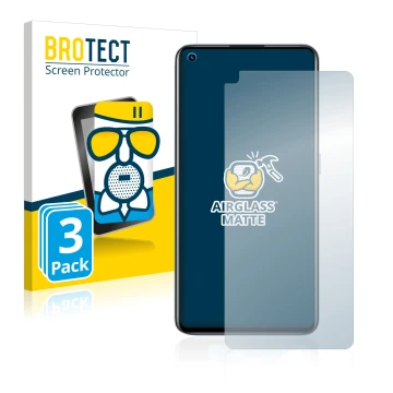 Parte frontal de un envase de producto con el logotipo de la marca BROTECT. Al lado se muestra el dispositivo realme GT Neo 2 
