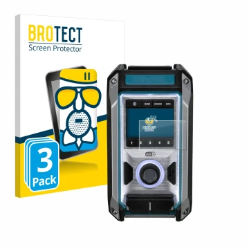 Parte frontal de un envase de producto con el logotipo de la marca BROTECT. Al lado se muestra el dispositivo Makita DMR115 co