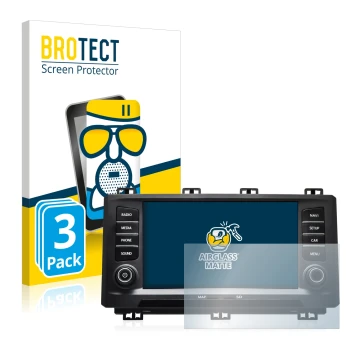 Parte frontal de un envase de producto con el logotipo de la marca BROTECT. Al lado se muestra el dispositivo Seat Ateca 2017 