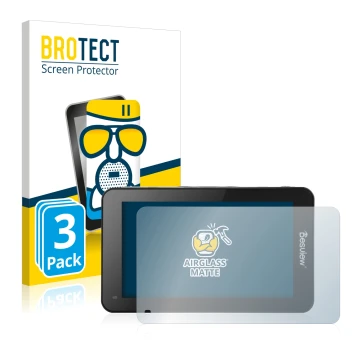 Parte frontal de un envase de producto con el logotipo de la marca BROTECT. Al lado se muestra el dispositivo Desview R6 UHB 5