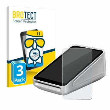 Parte frontal de un envase de producto con el logotipo de la marca BROTECT. Al lado se muestra el dispositivo Square Terminal 