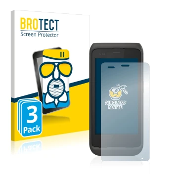 Parte frontal de un envase de producto con el logotipo de la marca BROTECT. Al lado se muestra el dispositivo Honeywell CT45 X