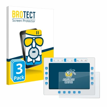 Parte frontal de un envase de producto con el logotipo de la marca BROTECT. Al lado se muestra el dispositivo Megasat HD7 Comb