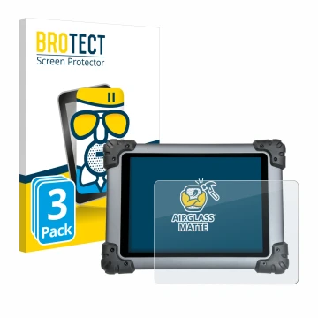 Parte frontal de un envase de producto con el logotipo de la marca BROTECT. Al lado se muestra el dispositivo Autel MaxiSys MS