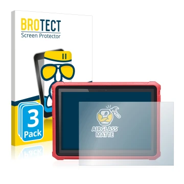 Parte frontal de un envase de producto con el logotipo de la marca BROTECT. Al lado se muestra el dispositivo Launch X-431 Pro