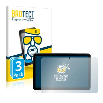 Parte frontal de un envase de producto con el logotipo de la marca BROTECT. Al lado se muestra el dispositivo MEDION Lifetab P