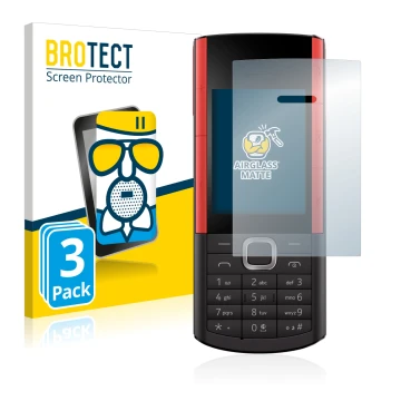 Parte frontal de un envase de producto con el logotipo de la marca BROTECT. Al lado se muestra el dispositivo Nokia 5710 XA co