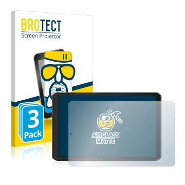 Parte frontal de un envase de producto con el logotipo de la marca BROTECT. Al lado se muestra el dispositivo Garmin dezl LGV8