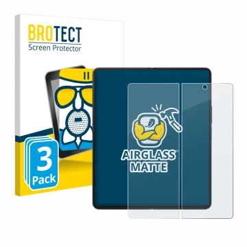Parte frontal de un envase de producto con el logotipo de la marca BROTECT. Al lado se muestra el dispositivo Samsung Galaxy Z