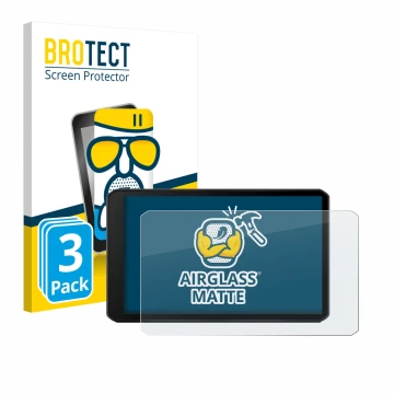 Parte frontal de un envase de producto con el logotipo de la marca BROTECT. Al lado se muestra el dispositivo Garmin DriveCam 