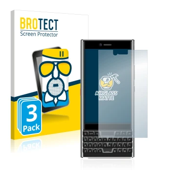 Parte frontal de un envase de producto con el logotipo de la marca BROTECT. Al lado se muestra el dispositivo Unihertz Titan S