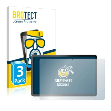 Parte frontal de un envase de producto con el logotipo de la marca BROTECT. Al lado se muestra el dispositivo Lenovo Tab P11 P