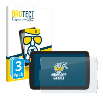 Parte frontal de un envase de producto con el logotipo de la marca BROTECT. Al lado se muestra el dispositivo Zebra ET45 8