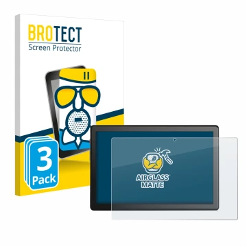 Parte frontal de un envase de producto con el logotipo de la marca BROTECT. Al lado se muestra el dispositivo emporia TAB 1 10