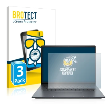 Parte frontal de un envase de producto con el logotipo de la marca BROTECT. Al lado se muestra el dispositivo HP Elite Dragonf