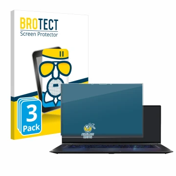 Parte frontal de un envase de producto con el logotipo de la marca BROTECT. Al lado se muestra el dispositivo ASUS ROG Flow X1