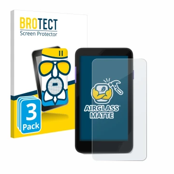 Parte frontal de un envase de producto con el logotipo de la marca BROTECT. Al lado se muestra el dispositivo Zettle Terminal 