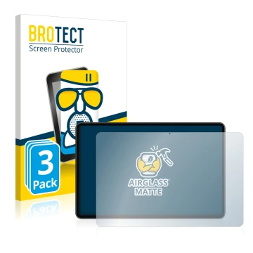 Parte frontal de un envase de producto con el logotipo de la marca BROTECT. Al lado se muestra el dispositivo Huawei MateBook 