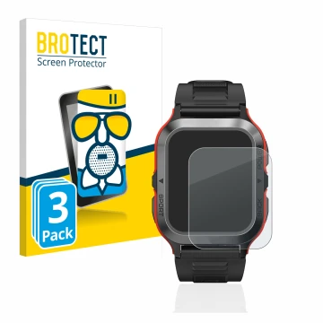 Parte frontal de un envase de producto con el logotipo de la marca BROTECT. Al lado se muestra el dispositivo Kospet Tank M2 c