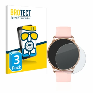 Parte frontal de un envase de producto con el logotipo de la marca BROTECT. Al lado se muestra el dispositivo Levowatch F2 con