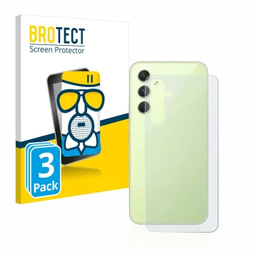 Parte frontal de un envase de producto con el logotipo de la marca BROTECT. Al lado se muestra el dispositivo Samsung Galaxy A