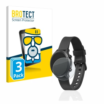 Parte frontal de un envase de producto con el logotipo de la marca BROTECT. Al lado se muestra el dispositivo Doro Watch con s