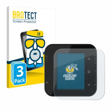 Parte frontal de un envase de producto con el logotipo de la marca BROTECT. Al lado se muestra el dispositivo ISDT Air8 con su