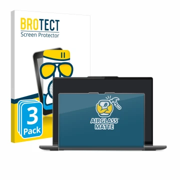 Parte frontal de un envase de producto con el logotipo de la marca BROTECT. Al lado se muestra el dispositivo Lenovo Yoga 7 Ge