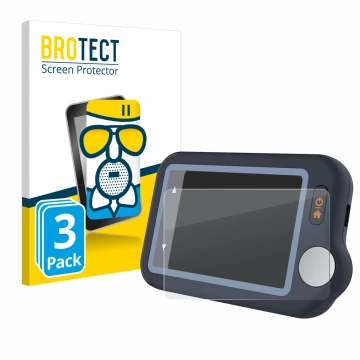 Parte frontal de un envase de producto con el logotipo de la marca BROTECT. Al lado se muestra el dispositivo Wellue Pulsebit 