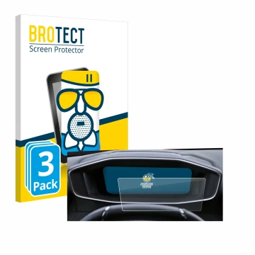 Parte frontal de un envase de producto con el logotipo de la marca BROTECT. Al lado se muestra el dispositivo Peugeot 2008 202