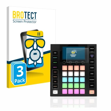 Parte frontal de un envase de producto con el logotipo de la marca BROTECT. Al lado se muestra el dispositivo Wolfmix W1 con s
