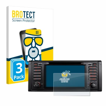 Parte frontal de un envase de producto con el logotipo de la marca BROTECT. Al lado se muestra el dispositivo Xtrons IQ7039B c