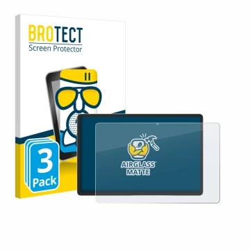Parte frontal de un envase de producto con el logotipo de la marca BROTECT. Al lado se muestra el dispositivo Samsung Galaxy T