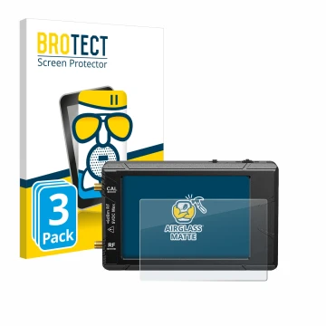 Parte frontal de un envase de producto con el logotipo de la marca BROTECT. Al lado se muestra el dispositivo tinySA ultra spe
