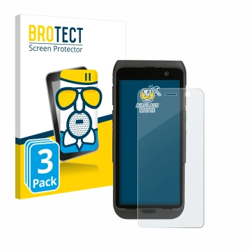 Parte frontal de un envase de producto con el logotipo de la marca BROTECT. Al lado se muestra el dispositivo Honeywell CT47 c