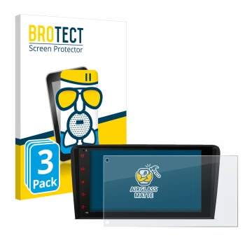 Parte frontal de un envase de producto con el logotipo de la marca BROTECT. Al lado se muestra el dispositivo Xtrons PSA80A3AL