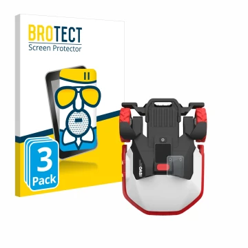 Parte frontal de un envase de producto con el logotipo de la marca BROTECT. Al lado se muestra el dispositivo Kress Mission Me